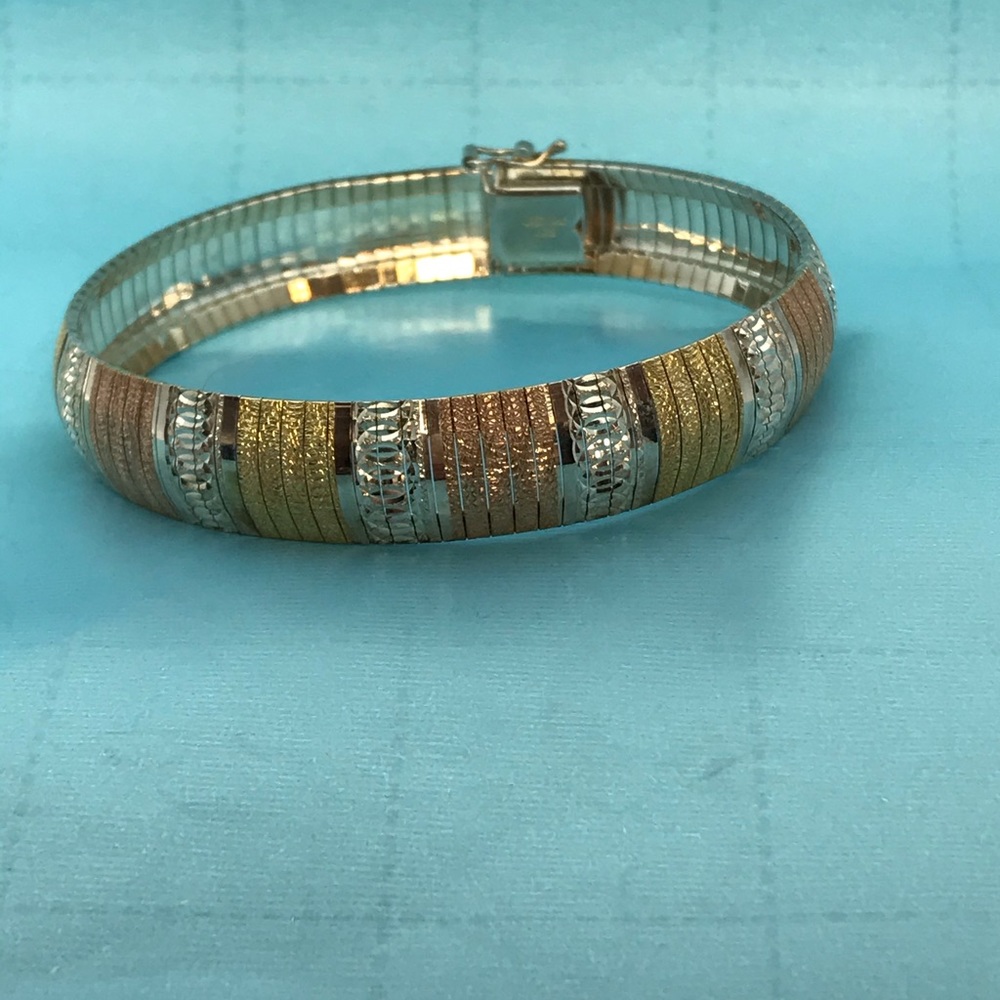 Sterling Silver Multi color Gold Plate Bracelet